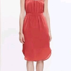 Madewell 100% Silk Pocketed Skyway Cami Dress Red Orange Size 6 NWOT